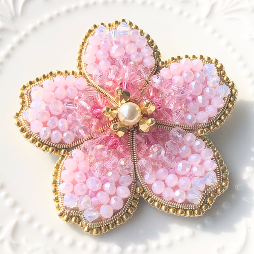 ビーズ刺繍 SAKURAブローチ ブローチ Lien 通販 17172335