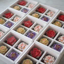 (風呂敷ラッピング)あんフラワークッキー４個入り お歳暮 食べられるお花！あんこのお花！ 6枚目の画像