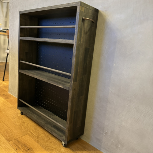 木目を活かしたサイドストッカー 木目を活かした隙間にフィットするサイドストッカー / ワゴン 棚