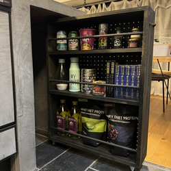 木目を生かしたコの字型家具/シューズラック/ローボード/ハンドメイド