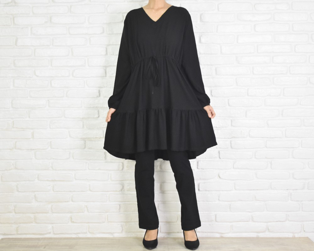 ❤【トゥビーシック】✨美品 チュニックワンピース ブラック/黒