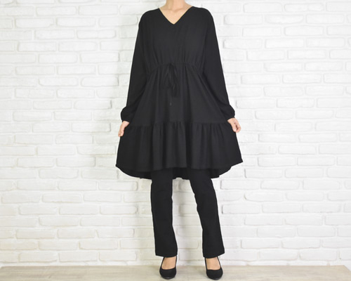春♡SALE♡】manoushワンピース チュニック ブラック34 未使用