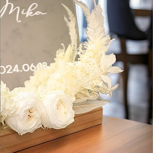 ドライフラワー × ウェルカムボード 結婚式 鏡 花 ミラー ドライフラワー × ウェルカムボード 結婚式 鏡 花 ミラー