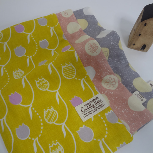 大きめ*NINA*花*やわらかガーゼハンカチ2枚セット*ハンドメイド 