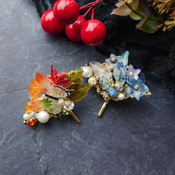 和柄蝶々-紅葉-のポニーフック 3枚目の画像