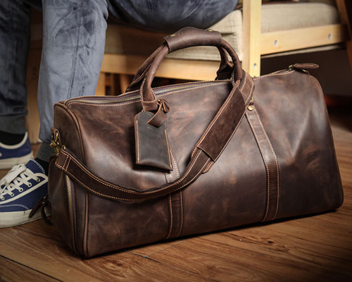 大容量旅行バッグ 2wayショルダーバッグ 荷物袋 牛革 ヴィンテージ 底