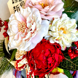 No.wreath-15537/迎春しめ縄リース(正月) 23-(12) 50x40cm/アーティフィシャルフラワー造花 11枚目の画像
