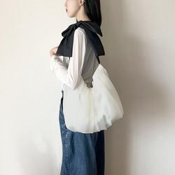 【受注生産】〈3way〉ribbon tote bag （エクリュ） 4枚目の画像