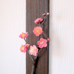 春を告げる　梅の花　木製フレーム　アーティフィシャルフラワー　光触媒加工 4枚目の画像