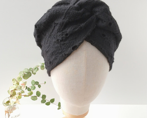 【新品】moon tree planet turban ニットターバン　黒 新品】moon tree planet turban ニットターバン 黒