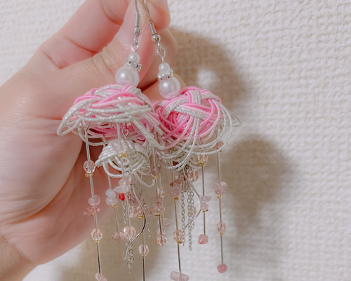 クラゲ ピアス ピアス(フック・チェーン) Smiley.Mizuhiki クラゲ ピアス ピアス(フック・チェーン) Smiley.Mizuhiki