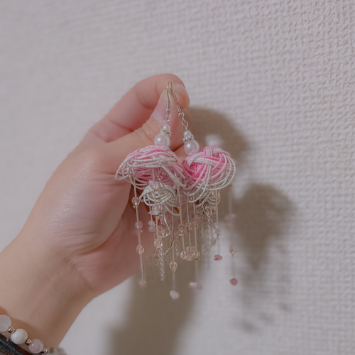 クラゲ ピアス ピアス（フック・チェーン） Smiley.Mizuhiki