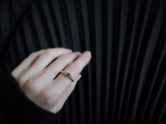 K18 [稀有寶石] 俄勒岡日光石戒指 [優質顆粒] 第2張的照片