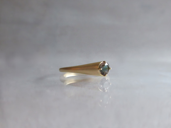 K18 [稀有寶石] 俄勒岡日光石戒指 [優質顆粒] 第6張的照片