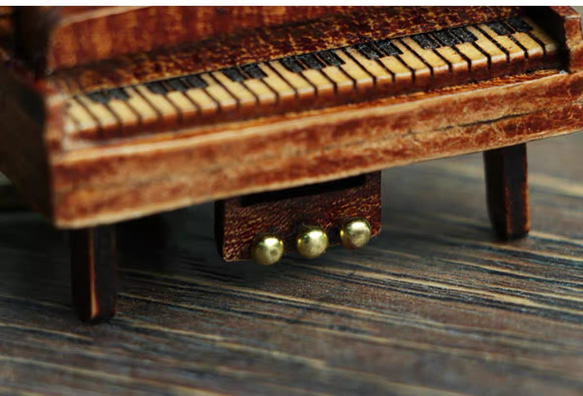 手作り本革ピアノキーホルダーペンダントギフト 3枚目の画像