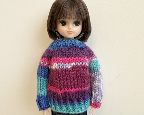 SALE リカちゃん ブライス 22cmドール 手編み ソックヤーン セーター 1