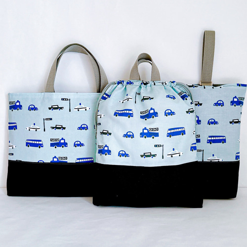 ◎はたらくくるまオーダーページ◎ レッスンバッグ上靴入れお着替え袋