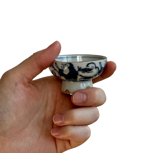 京焼・清水焼】京都 水野春陽窯 染付 唐人 酒器セット おちょこ