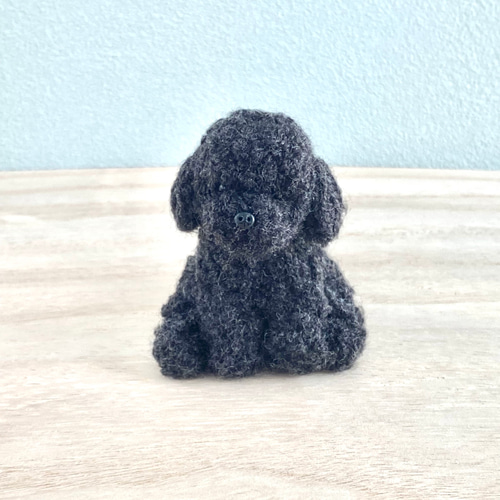 羊毛フェルト　トイプードル　グレー 羊毛フェルト トイプードル シルバー グレー プレゼント 愛犬