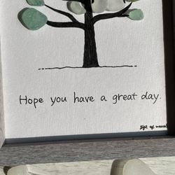 シーグラス　シマエナガ　ツリー　木に止まる鳥　シーグラスアート　インテリア雑貨　ガラス　海　置物　壁掛け 4枚目の画像