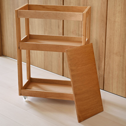 木製キャスター付きラック2段 カセットガス18本 2リットル8本収納