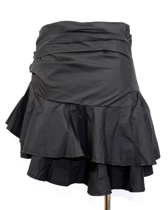 Irregular Frill Mermaid Mini Skirt (black) ミニスカート ブラック 黒 ストリ 6枚目の画像