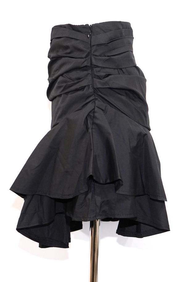 Irregular Frill Mermaid Mini Skirt (black) ミニスカート ブラック 黒 ストリ 8枚目の画像