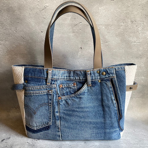 デニムリメイクバッグ＊Chez Denim シェデニム Lサイズ② ハンドバッグ