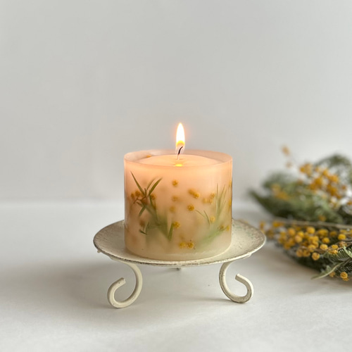 ミモザのボタニカルキャンドルの作り方【 Mimosa Candle