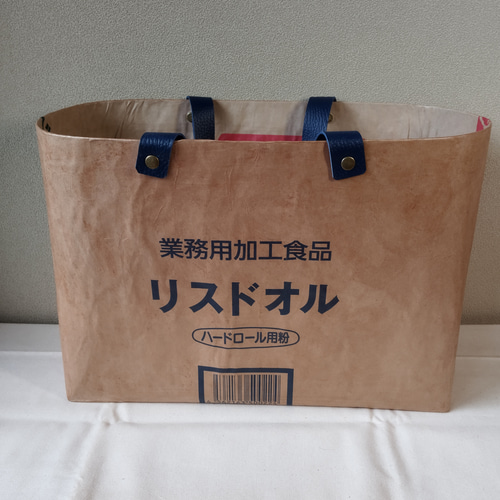 一閑張り風☆リスドオル☆小麦粉袋バッグ エコバッグ・サブバッグ 
