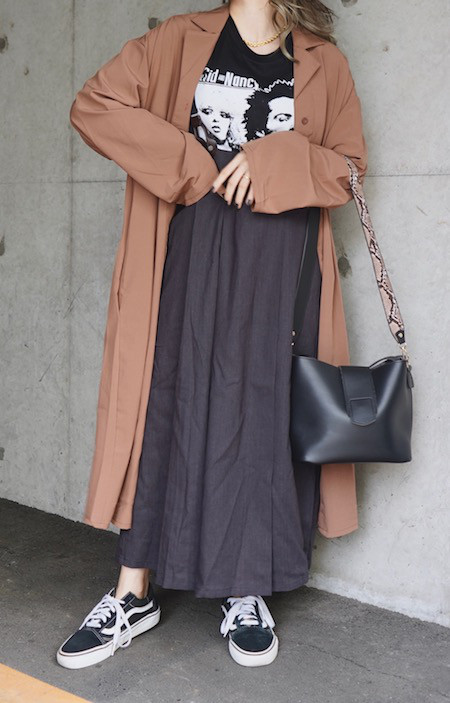 2way Long Shirts Onepiece (terracotta) *Belt Set ロング丈シャツ　茶