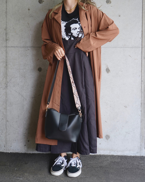 2way Long Shirts Onepiece (terracotta) *Belt Set ロング丈ワンピース 2枚目の画像