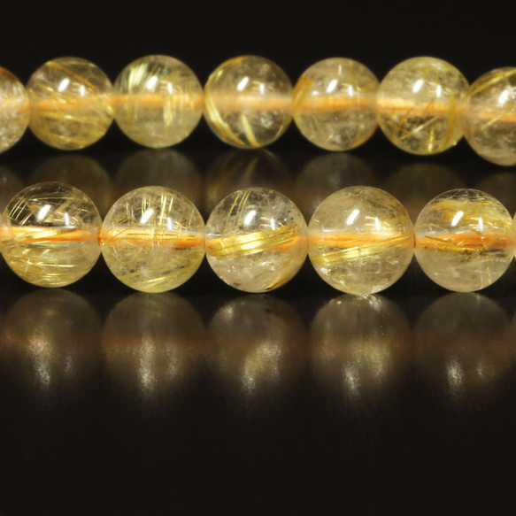 【お試し価格】７ミリ 一点物 ゴールド ルチルブレスレット３８ｇ ＯＲ２２ 金針水晶 お守り効果 合格祈願 ギフト 14枚目の画像