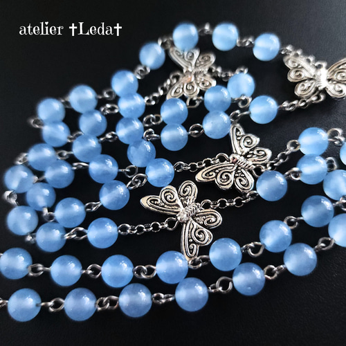 ☆シーブルーカルセドニー ロザリオ☆ ~Sea Blue Chalcedony~ ☆シーブルーカルセドニー ロザリオ☆ ~sea blue chalcedony