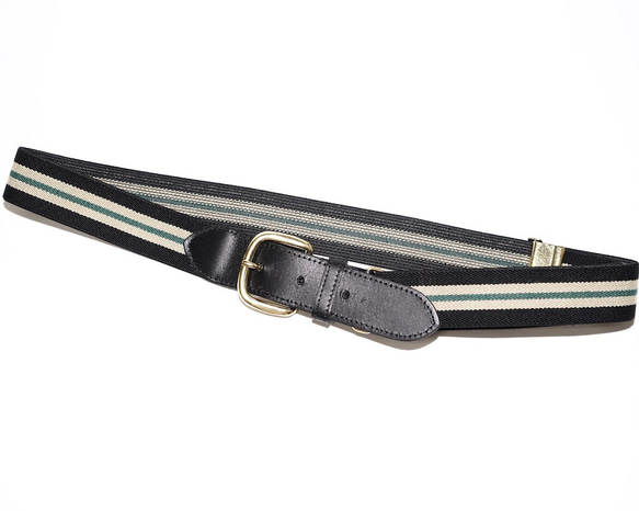 RETRO COLOR LINE BELT (black) ベルト ブラック 黒 カジュアル 2枚目の画像