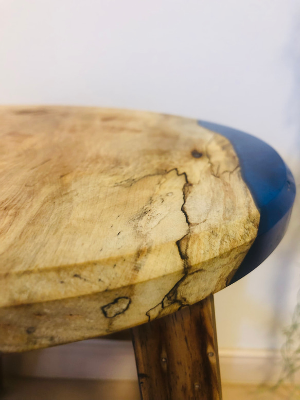 スツール　栃の木　レジン　チェア　観葉植物 