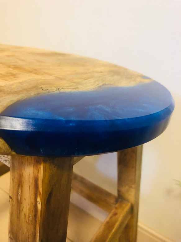 スツール　栃の木　レジン　チェア　観葉植物 