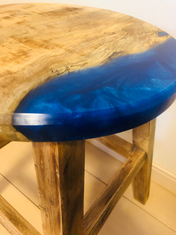 スツール　栃の木　レジン　チェア　観葉植物 