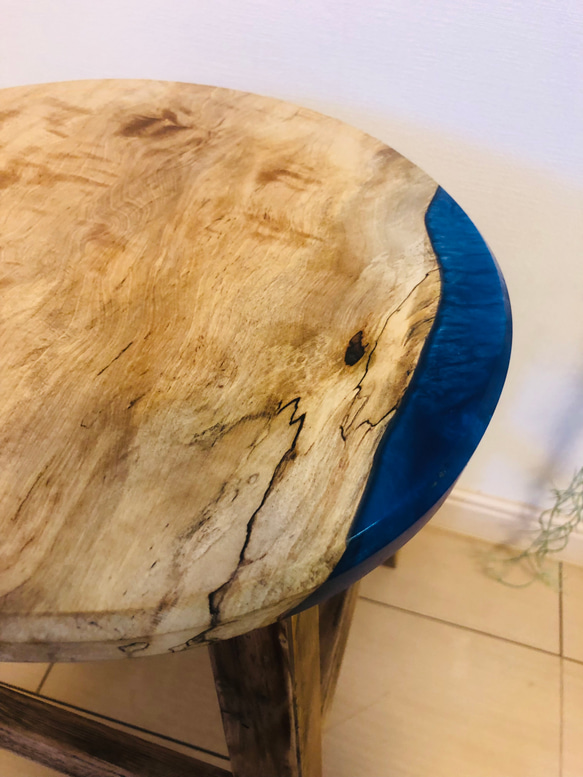 スツール　栃の木　レジン　チェア　観葉植物 