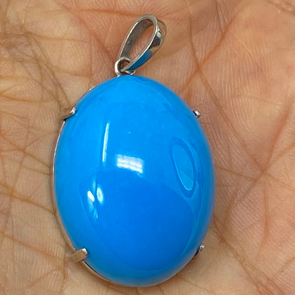 pt900 プラチナペンダント 天然トルコ石（ターコイズ） 鑑別書付き  