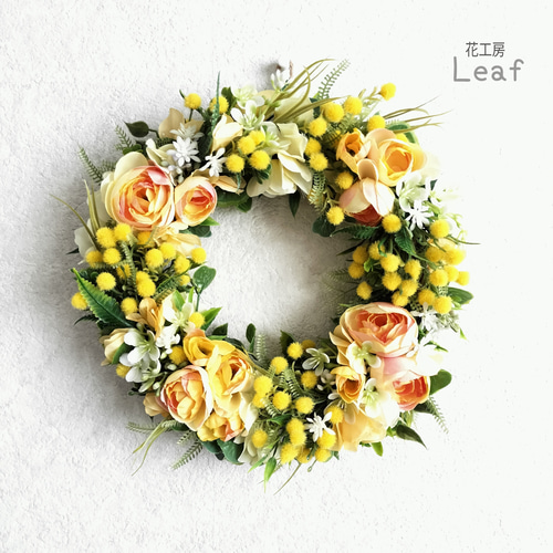 ドライフラワーリースドライフラワースワッグ春リースラナンキュラス