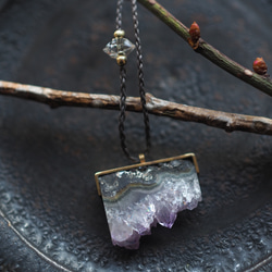 amethyst brass necklace (utsurai) 5枚目の画像