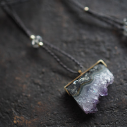 amethyst brass necklace (utsurai) 2枚目の画像