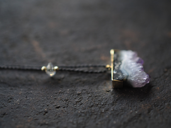 amethyst brass necklace (utsurai) 11枚目の画像