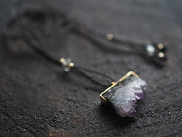 amethyst brass necklace (utsurai) 8枚目の画像