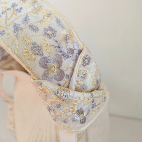 異国の組み合わせが情緒あふれる】韓国ヌビ×インド刺繍リボン たっぷり