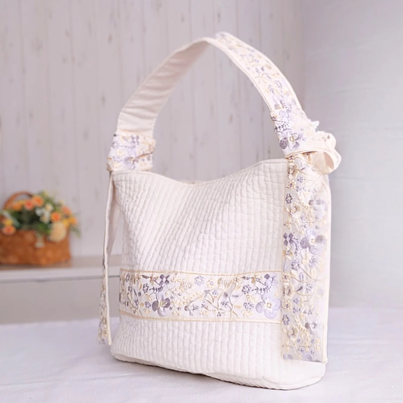 異国の組み合わせが情緒あふれる】韓国ヌビ×インド刺繍リボン たっぷり