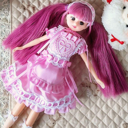 ドール服 リカちゃん 27cmドール ハートエプロン♡ロリータ ドール服 リカちゃん 27cmドール ハートエプロン♡ロリータ