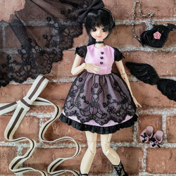 ドール服 リカちゃん 27cmドール うさぎレースのロリータワンピ その他