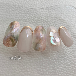 エメラルド】 鉱物ネイル グリーン系ニュアンスネイル ネイルチップ